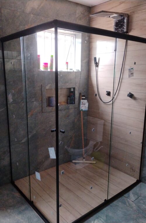 box de canto vidro incolor 8mm temperado