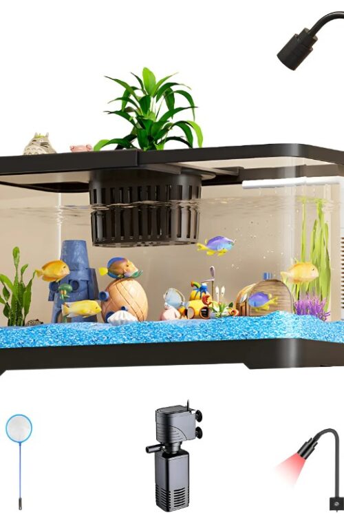 Aquário 65l (61cm*36cm*29.9cm) P/ Aquarismo C/ Led E Bomba